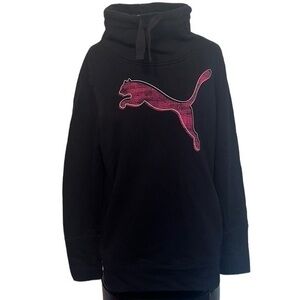 Puma Hoodie Black and Pink womens size large